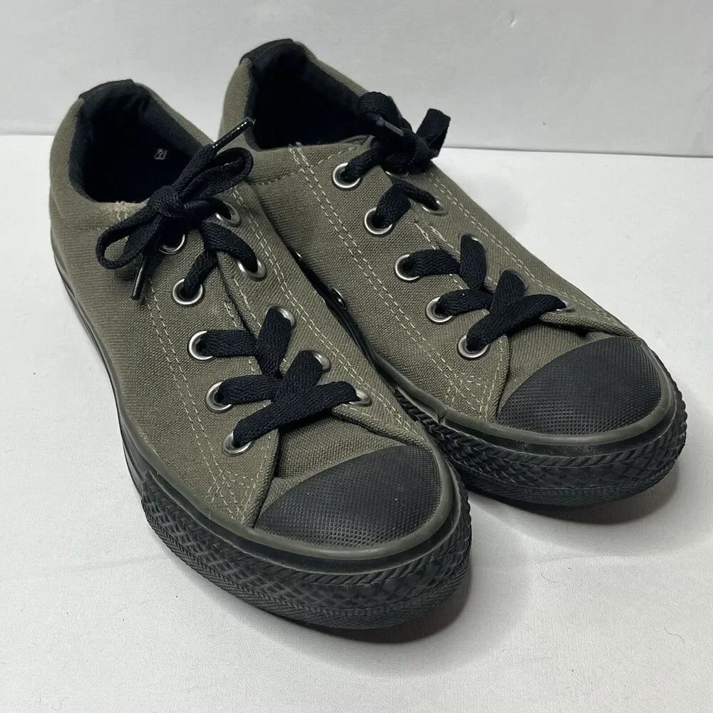 Converse All Star Green Canvas Low Top Sneakers Junior Size 2